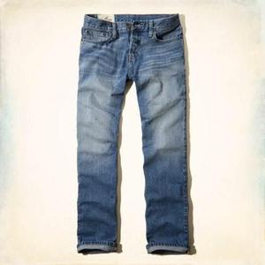 Hollister Jeans Rectos Clásicos - Lavado Claro - Talla