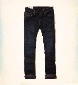 Jeans Hollister Skinny Lavado Oscuro Abercrombie Talla 32 34