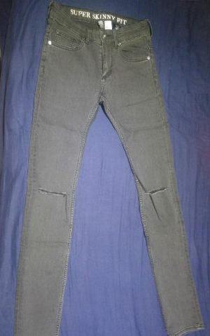 Pantalón Jean Denim Súper Skinny, Color Gris/plomo, H&m