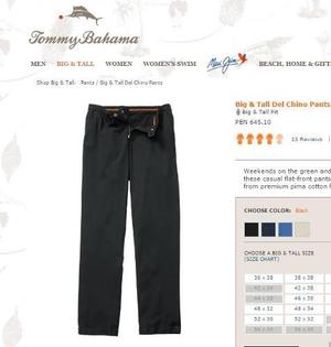 Pantalon Tommy Bahama Tallas 46,48,50,52 Grandes Oferta