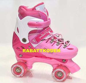 Patines 4 Ruedas Regulable 30-33 Luces+ Kit Protec, Soy Luna
