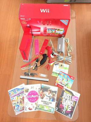 Pack Completo: Wii Rojo + Wii Fit Plus + Juegos