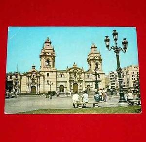 Antigua Postal Catedral Plaza De Armas Lima 1975 Swiss Foto