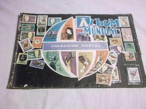 Antiguo Album Coleccion Postal Mundial,estampillas,timbres