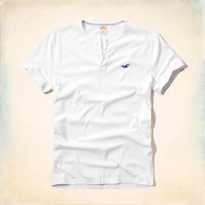Camiseta Polo Botones Blanco Hollister Henley -100% Original