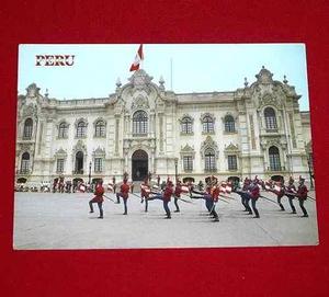 Postal Palacio De Gobierno Husares De Junín Lima Perú