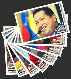 Venezuela Serie De 8 Postales Alusivas A Hugo Chavez Escasas