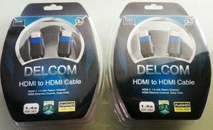 Cable Hdmi 1.4a De 3 Metros Delcom Full Hd 3d Dorados