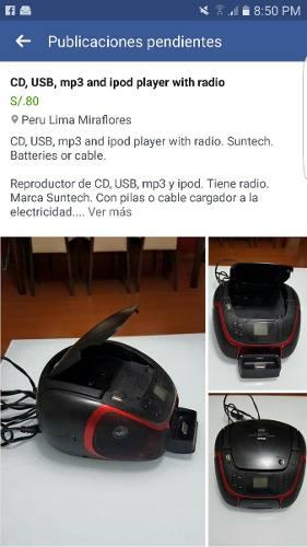 Reproductor De Mp3, Usb, Cb Y Ipod. Con Radio Incorporada