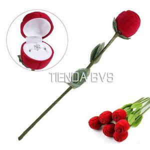 Romantica Caja En Forma De Rosa Anillo Aretes Collar Joyeria