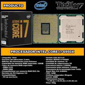 Procesador Intel Core I7 6950x 3.00ghz-4.00ghz Lga 2011-v3