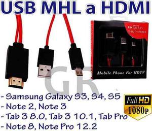 Cable Adaptador Mhl Hdmi Galaxy S3 S3 S5 Note 2 Note 3 Tab 3