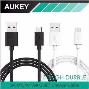 Cable Aukey Micro Usb Longitud 2m, Color Negro Carga Rápida