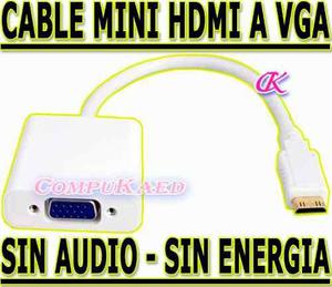 Cable Conversor De Mini Hdmi A Vga Hembra Para Tablet