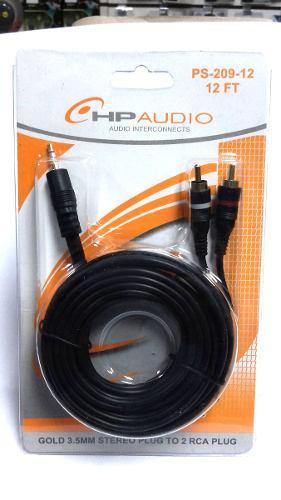 Cable De Audio 2 Rca X1 De 3.5mm 3 Mts, Excelente Calidad