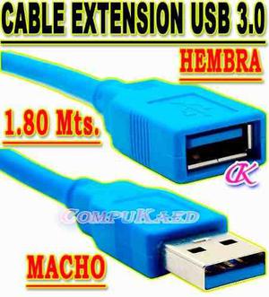 Cable Extension Usb 3.0 De 1.80 Metros Macho A Hembra Pc Lap