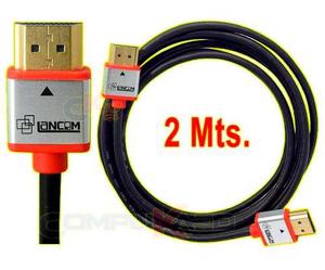 Cable Hdmi 2.0 De 2 Metros Delgado 4k 3d Lancom Conector 24k