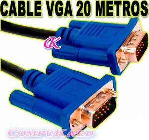 Cable Vga De 20 Metros Macho A Macho C/ Doble Filtro 15 Pine