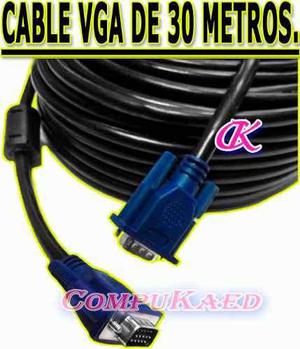 Cable Vga De 30 Metros C/doble Filtro Para Pc Laptop Tv Lcd