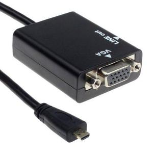 Conversor Micro Hdmi A Vga Con Salida De Audio + Cable Jack
