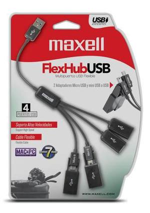 Hub Usb Maxell 4pts+2micro/mini Flex Multipuerto Altavelocd
