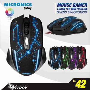 Mouse Gamer Con Luces Led 4 Colores Cambia,micronics,nuevos