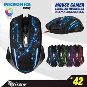 Mouse Gamer Con Luces Led 4 Colores Optico,micronics,nuevos