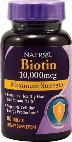 Biotina Natrol 10,000 Mcg Uñas Cabellos 100 Tabletas