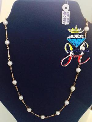 Joya Collar De Oro Fino 18k 13 Perla Cultivada Mod 3 Mujer