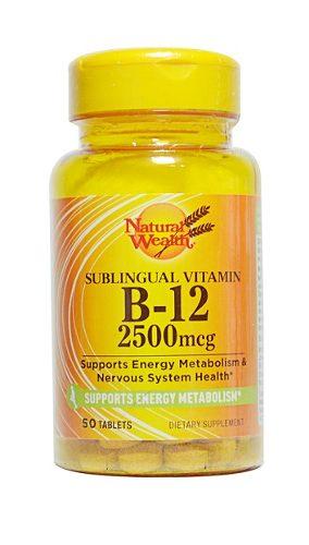 Vitamina B-12 2,500mcg. Fco. 50 Tabletas Sublinguales