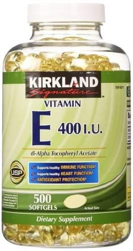 Vitamina E 400 I U, Importada E E U U, 500 Softgels, 1xdía