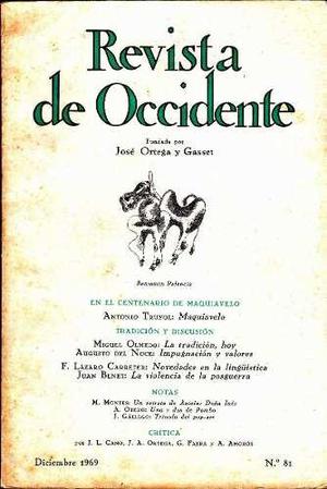 Revista D Occidente Dic 1969 / Centenario De Maquiavelo