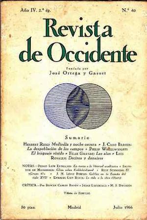 Revista De Occidente / J. Caro Baroja, F. Grande, L. Rosales