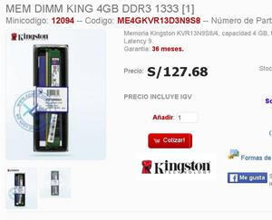 ram ddr3 4gb remato