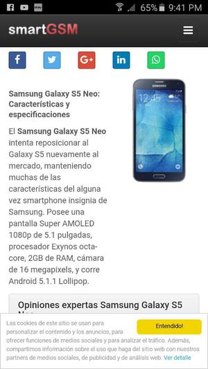 Celular Samsung S5 Neo