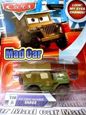 Mc Mad Car Auto Pit Crew Member Sarge Cars Disney Pixar Ojos