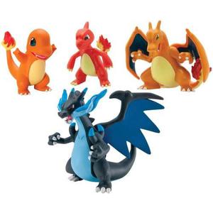 Set De 4 Figuras Pokémon Tomy: Linea Evolutiva De Charizard