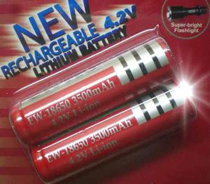 2 Pilas Bateria 18650 4.2v 3500 Recargable Linterna Led Cree