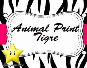 Kit Imprimible 2 Animal Print Tigre Diseñá Tarjetas