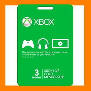 Membresia Microsoft Xbox Live Gold 3 Meses - Xbox One Y 360