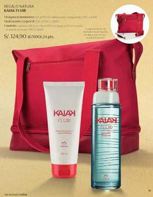 Pack Natura Kaiak Fluir Perfume+hidratante+maletin Descuento