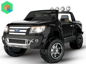Camioneta Ford Ranger A Bateria Para Dos Niños - Negro