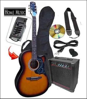 Gran Pack Guitarra Electroacustica Amplificador Accesorios