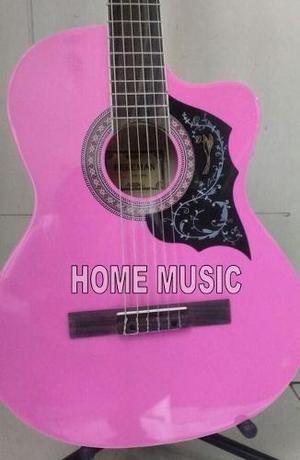 Guitarra Acústica Rosada Regalo De Navidad Para Chicas