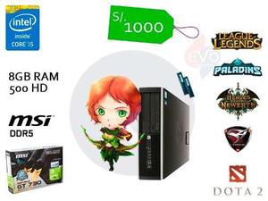 Cpu Gamer Dota2 Core I5 Ram 8gb Disco Hd 500gb + Ddr5 1gb