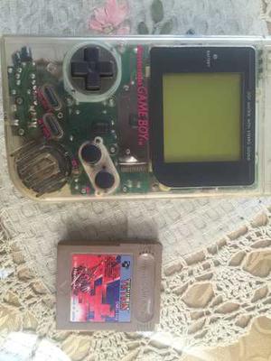 Gameboy Trasparente Con Tapa Y Tetris