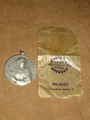 Vint.retro Medalla Religiosa Santa Cecilia Música Italia