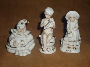 Vint.retro Tres Figuras De Porcelana Monti Piero España