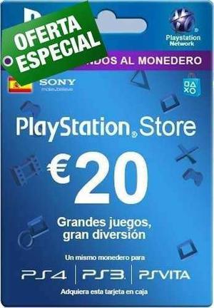 20 Euros Playstation Network Card Para Region España