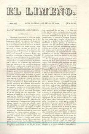 Antiguo Periodico Del Perú - El Limeño, 5 De Julio De 1834